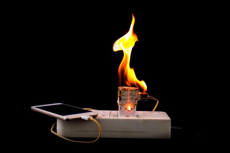 How to be Lithium-ion battery fire safe - charger on fire