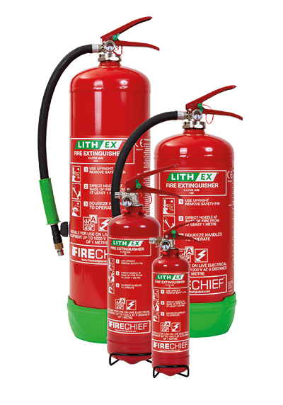 Lithium-ion Battery Fire Extinguishers are part of the Lithium-ion Battery Safety Range